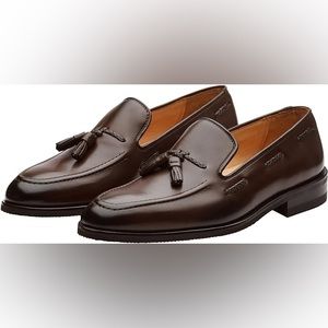 DAPPER SHOES CO. Genuine Leather Handcrafted Classic Braided Tassel Loafer Sz 9